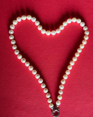 Collier vere perle e oro bianco 750