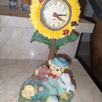 Orologio girasole con orsetti- ceramica 
