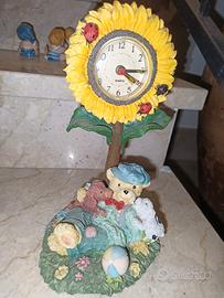 Orologio girasole con orsetti- ceramica 
