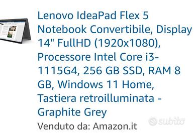 NOTEBOOK LENOVO IDEAPAD FLEX 5 14 POLLICI
