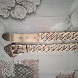 Cintura a catena in metallo  con maglia cubana gro