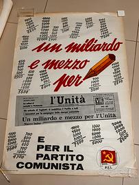 Manifesto Storico Originale PCI 1964 l'Unità
