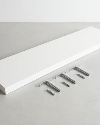 Mensola laccata bianca opaca 200 cm con 3 supporti
