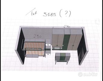 cameretta con letto a castello