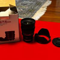 Lente aps-c e-mount samyang t2.2 16mm