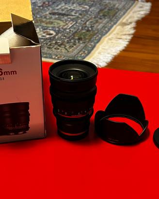 Lente aps-c e-mount samyang t2.2 16mm