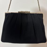 Borsa a mano scamosciata nera