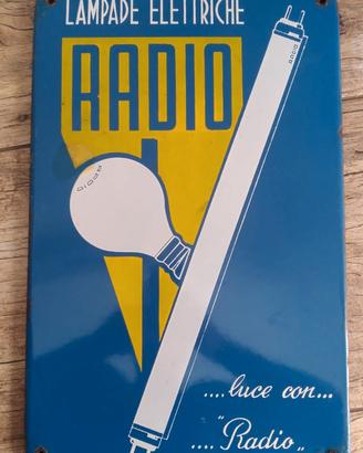 Insegna smaltata  Radio Luce