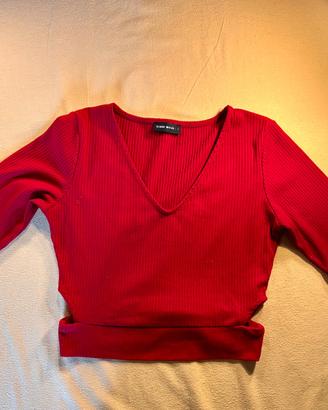 Maglioncino rosso Zara a costine