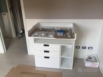 FASCIATOIO IKEA SMASTAD BIANCO CON 3 CASSETTI