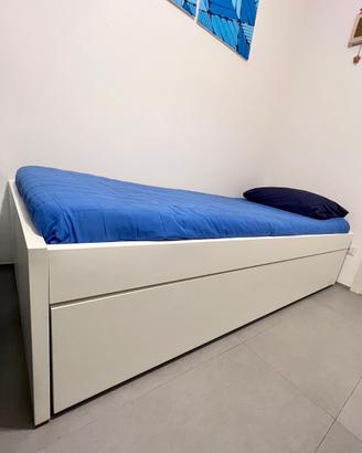 Letto singolo doppio bianco