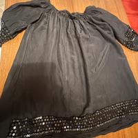 Blusa donna nera con paiettes