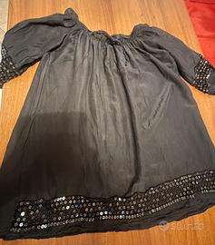 Blusa donna nera con paiettes