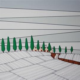 N°04 Quadri Tempera su tela con Cornice 30x30x2