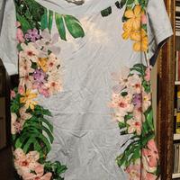 T-shirt Desigual cotone fantasia floreale Tg XL