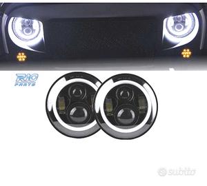 FARI PER JEEP WRANGLER 96-18 ANGEL EYES LED NERO