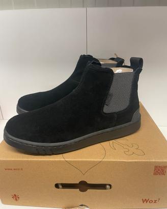 Scarponcino in vera pelle scamosciata n 42 nero