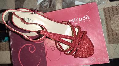 Sandali donna Estradà glitter rossi – tg.38