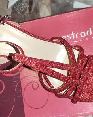 Sandali donna Estradà glitter rossi – tg.38