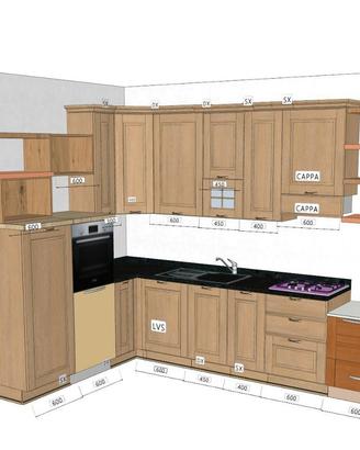 Cucina completa di elettordomestici