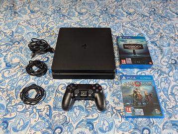 PS4 Slim Nera + 2 Giochi: God of War, Bioshock