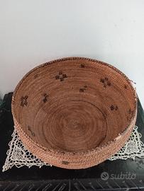 Antico cestino Sardo in asfodelo 