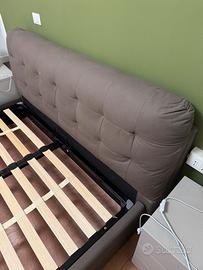 Letto matrimoniale contenitore ecopelle imbottito