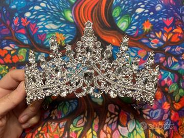 Tiara-coroncina di strass da sposa o cerimonia