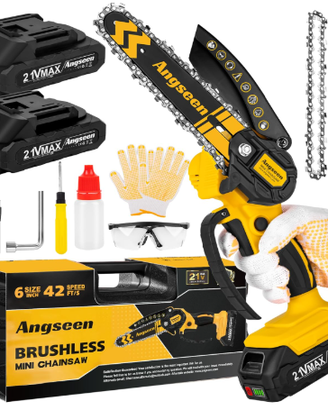 Brushless Mini Motosega a Batteria,6 Pollici