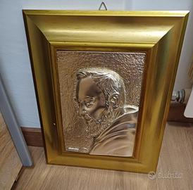 Quadro in argento Padre Pio 