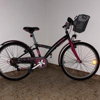 Bici da bambina BTwin nera e viola