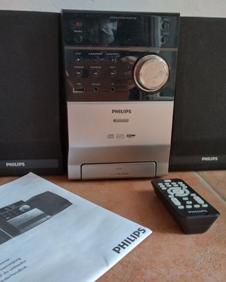 Stereo Philips, casse lettore CD/MP3 telecomando