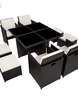 Tavolo giardino con poltrone compatto