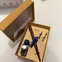 Pennino e calamaio argento 800