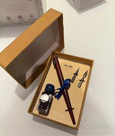 Pennino e calamaio argento 800