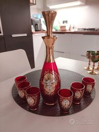 set da liquore in vetro di murano