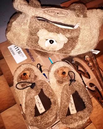 Borsa e pantofole Teddy Bear