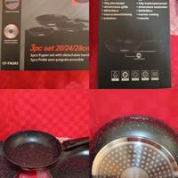 Cheffinger set padelle effetto pietra 3 pezzi con