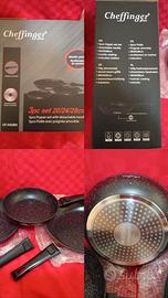 Cheffinger set padelle effetto pietra 3 pezzi con