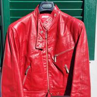 giubbotto in pelle rosso donna 