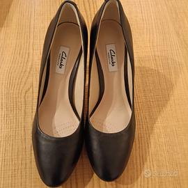 Décolleté pelle nera, nuova, Clarks, tg.39,5