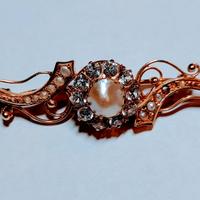 SPILLA ART DECO'  IN ORO ROSA