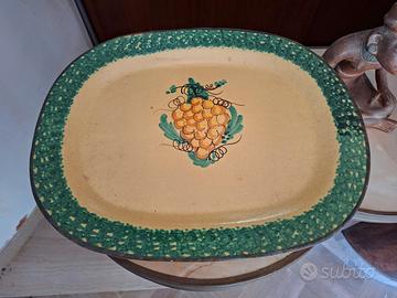 Vassoio ovale vintage in ceramica di Caltagirone