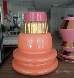 Vaso Bosa Volcano rosa salmone + oro lucido + cicl