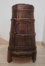 Bigoncia in legno con sportello 