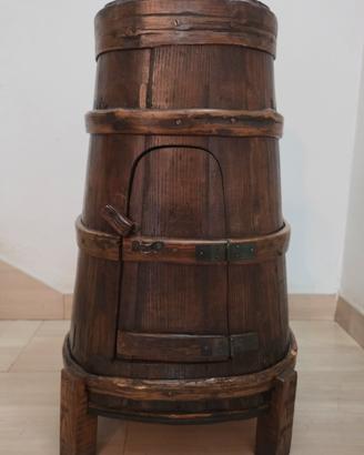 Bigoncia in legno con sportello 