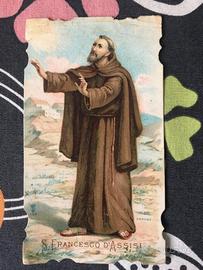 Antico santino 1900 San Francesco d’assisi