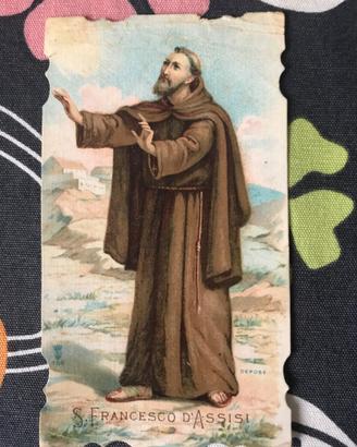 Antico santino 1900 San Francesco d’assisi