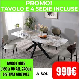 TAVOLO A BOTTE 160X90ALL240 SISTEMA GIREVOLE