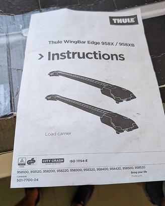 Barra Portatutto Thule WingBar Edge 9583 Taglia L